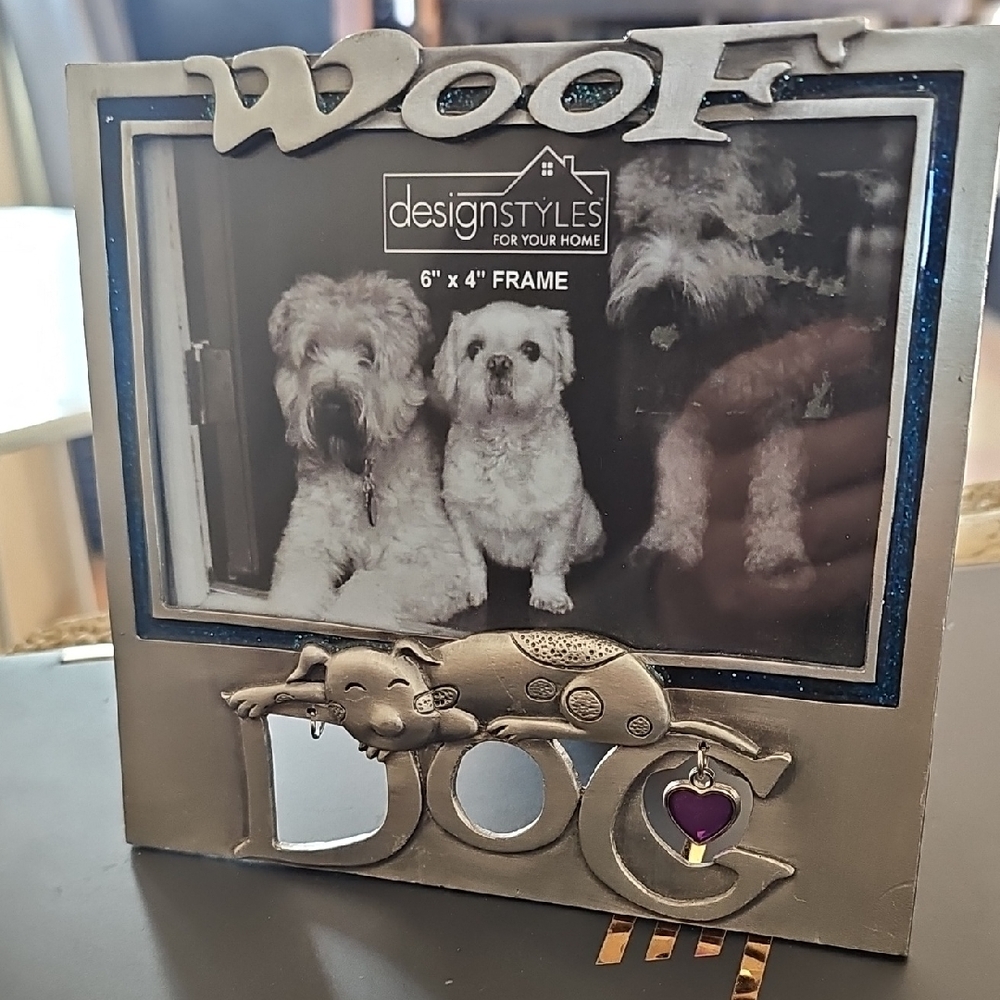 Silver Dog Picture Frame
